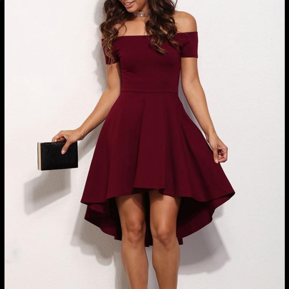 YOINS off the shoulder high-low dress !